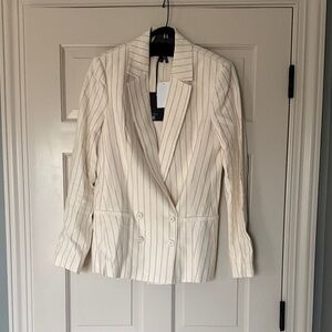 Women's Striped Paige Blazer - Cream